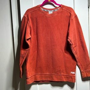 Pink Victoria’s Secret EUC Campus corduroy sweatshirt
